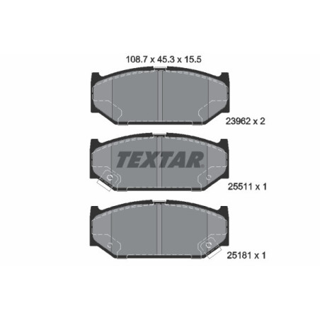 TEXTAR 2396201 Brzdové platničky predný pre Swift Dzire Splash