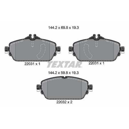 TEXTAR 2203101 Klocki hamulcowe przód dla Mercedes C E GLA