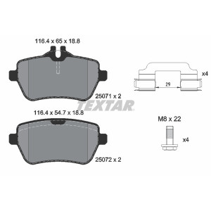 TEXTAR 2507103 Brake Pads Set Rear for Mercedes S