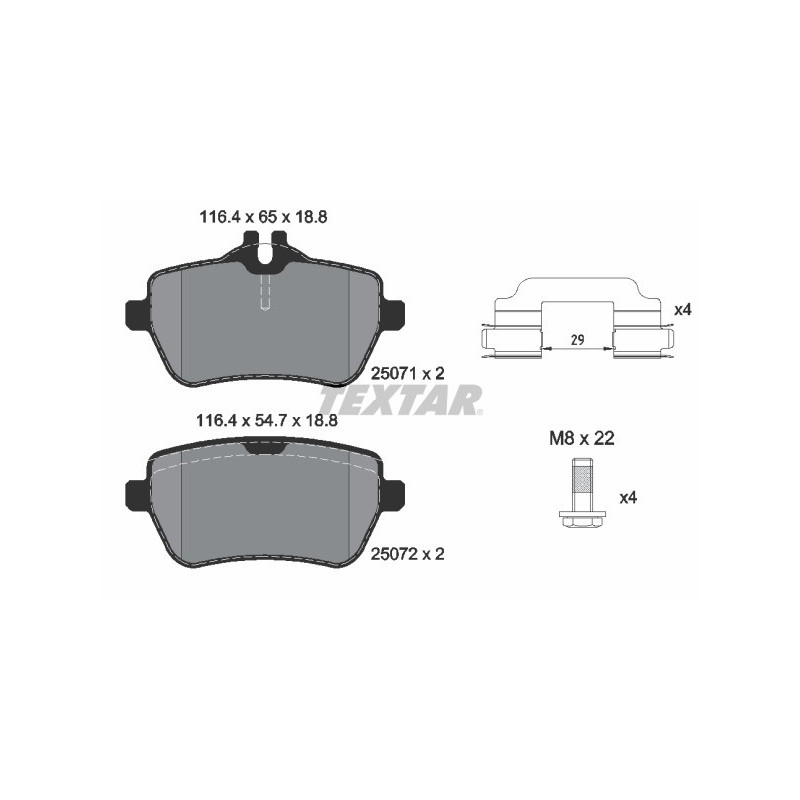 TEXTAR 2507103 Bremsbeläge Hinten für