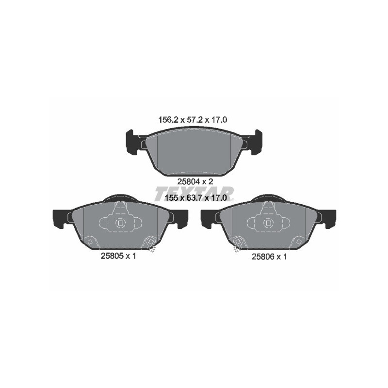 TEXTAR 2580401 Brake Pads Set Front for Honda Civic