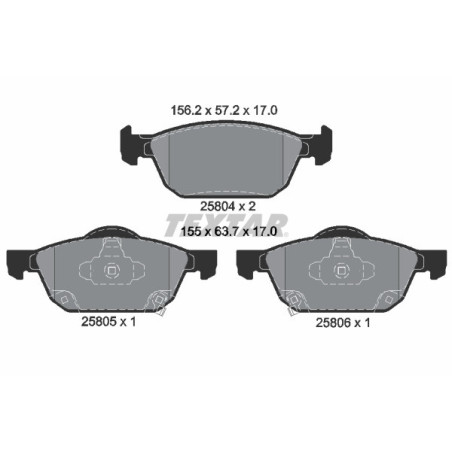 TEXTAR 2580401 Brake Pads Set Front for Honda Civic