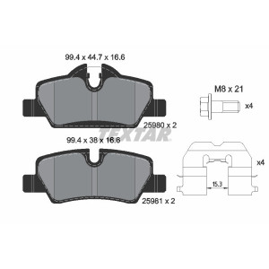 TEXTAR 2598001 Plaquettes de frein arrière pour MINI Hatchback Convertible