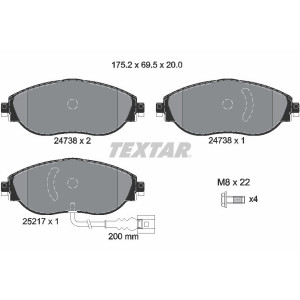 TEXTAR 2473803 Pastillas de freno delantero para Tiguan Leon Octavia A3 Golf Superb Passat
