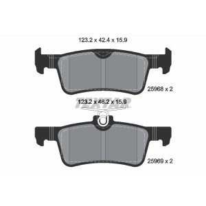 TEXTAR 2596801 Brake Pads Set Rear for Peugeot 308