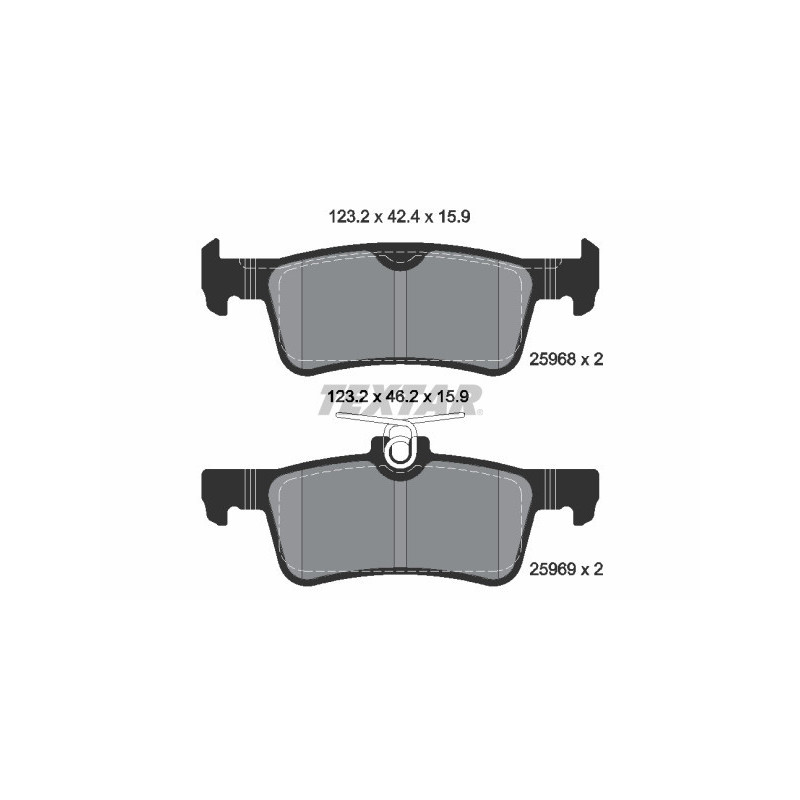 TEXTAR 2596801 Brake Pads Set Rear for Peugeot 308