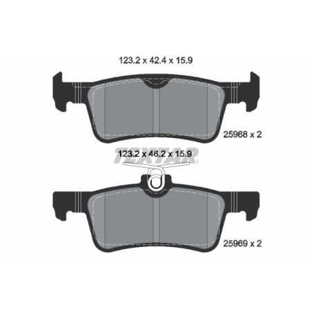 TEXTAR 2596801 Brake Pads Set Rear for Peugeot 308