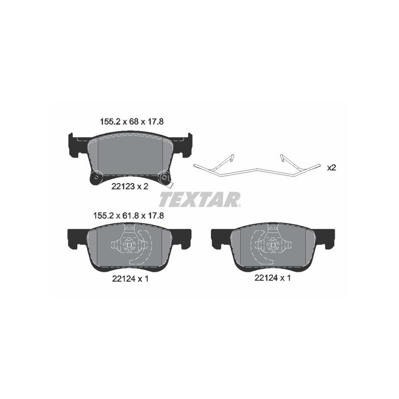 TEXTAR 2212301 Brake Pads Set Front for Corsa Adam Corsavan