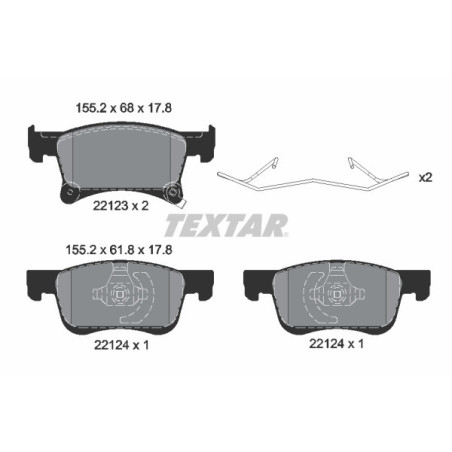 TEXTAR 2212301 Brake Pads Set Front for