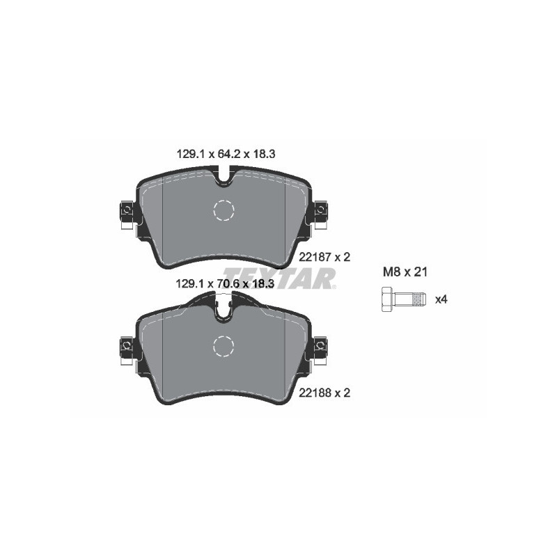 TEXTAR 2218701 Pastillas de freno delantero para 2 Hatchback Convertible Clubman