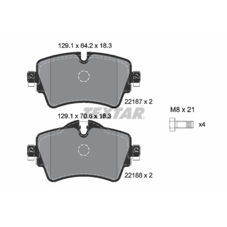 TEXTAR 2218701 Pastiglie freno anteriore per 2 Hatchback Convertible Clubman Countryman 1