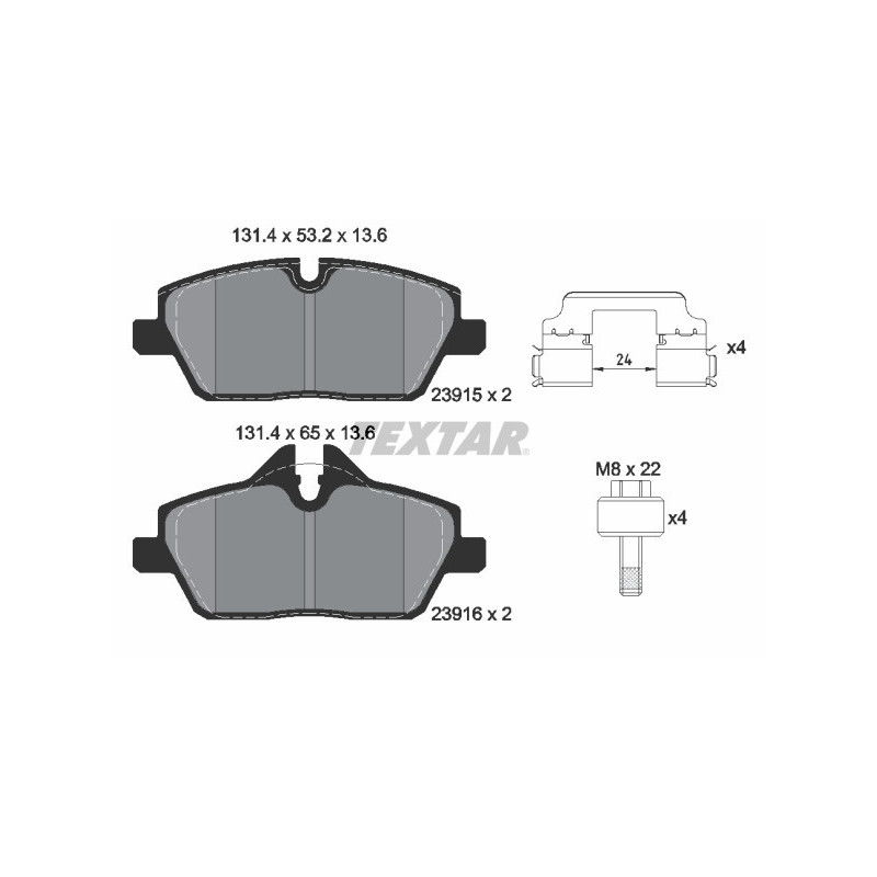 TEXTAR 2391508 Brzdové platničky predný pre BMW i3