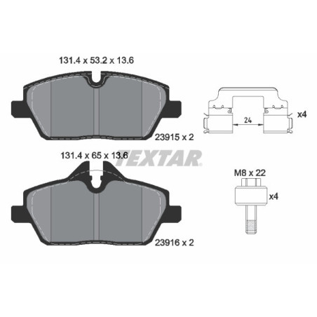 TEXTAR 2391508 Brzdové destičky Přední pro