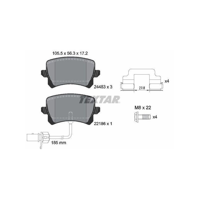 TEXTAR 2448307 Pastiglie freno posteriore per Audi Q3