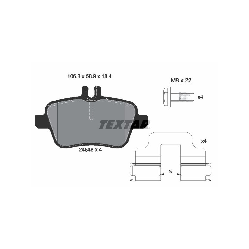 TEXTAR 2484803 Klocki hamulcowe Tył dla