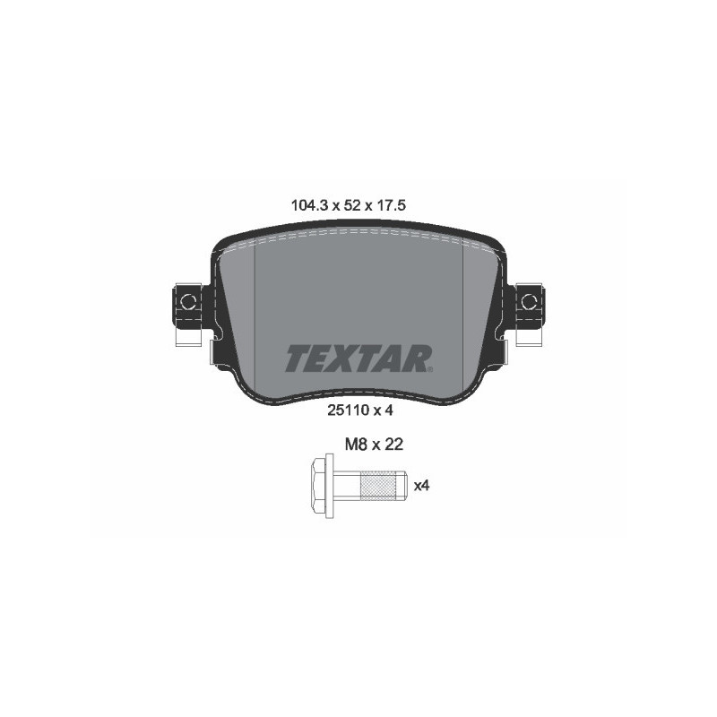 TEXTAR 2511003 Bremsbeläge Hinten für Q3 A1 Alhambra Polo Sharan Octavia Leon Passat
