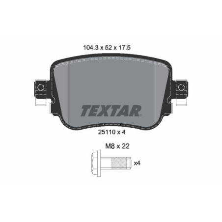 TEXTAR 2511003 Brake Pads Set Rear for Q3 A1 Alhambra Polo Sharan Octavia Leon Passat