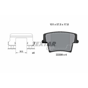 TEXTAR 2220901 Klocki hamulcowe tył dla Charger Challenger 300 Magnum