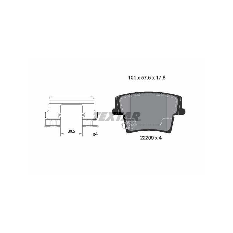 TEXTAR 2220901 Pastillas de freno trasero para Charger Challenger 300 Magnum