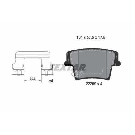TEXTAR 2220901 Plaquettes de frein arrière pour Charger Challenger 300 Magnum