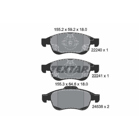TEXTAR 2224001 Pastillas de freno delantero para Renegade 500X