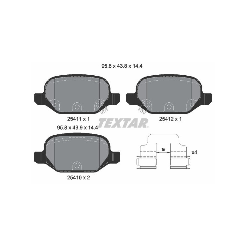 TEXTAR 2541101 Klocki hamulcowe tył dla Fiat 500X 500