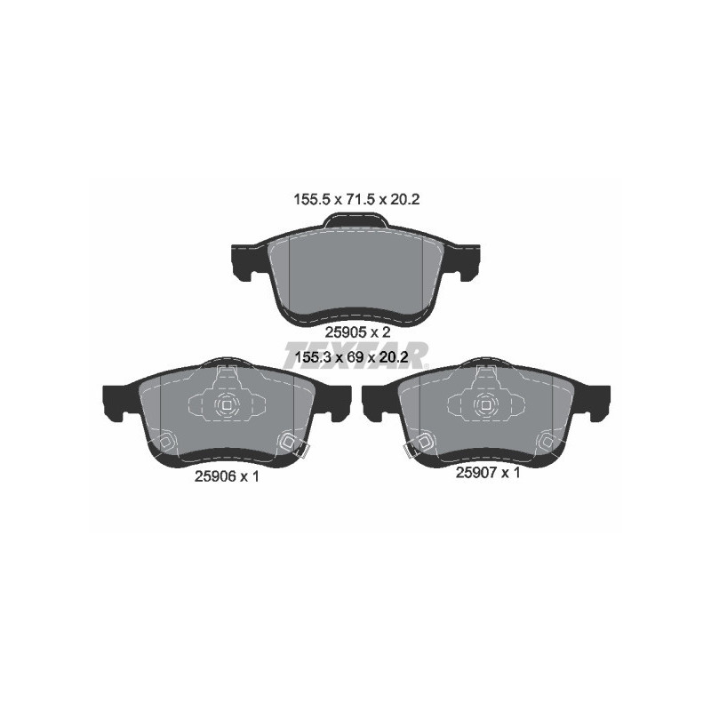 TEXTAR 2590501 Brake Pads Set Front for