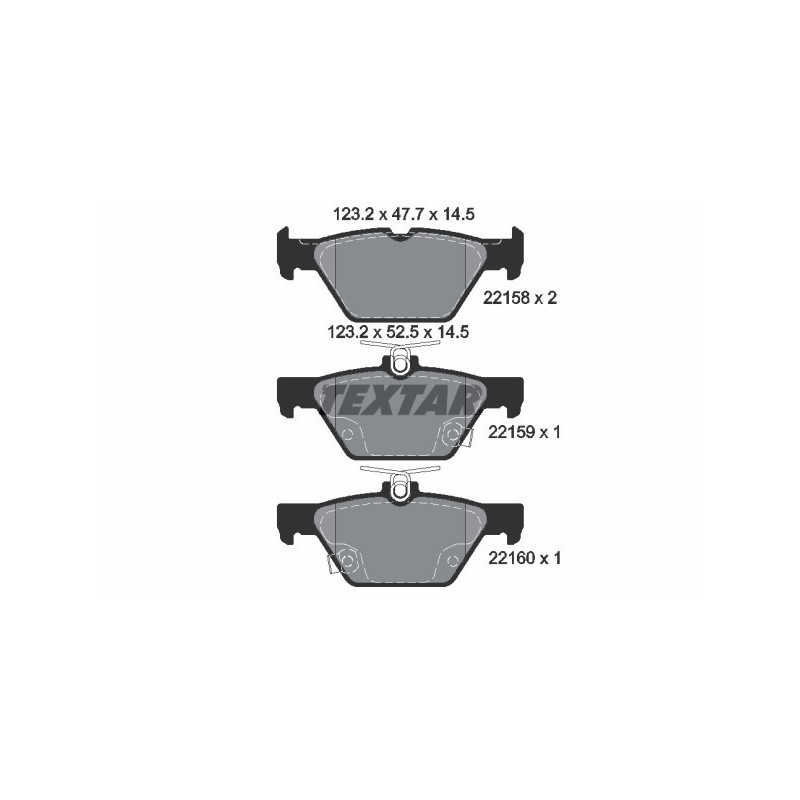 TEXTAR 2215801 Brzdové destičky zadní pro Impreza Outback XV Forester Levorg Legacy WRX