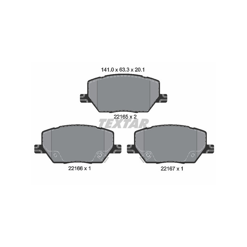 TEXTAR 2216501 Brake Pads Set Front for Renegade Compass 500X Toro Commander
