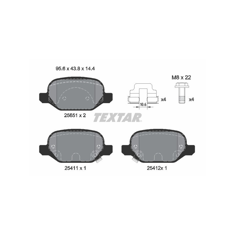 TEXTAR 2565101 Pastiglie freno posteriore per Fiat Panda