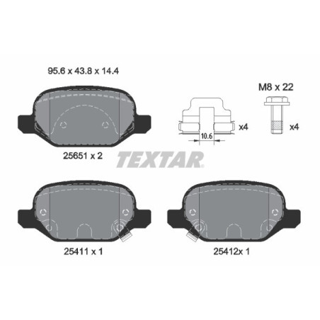 TEXTAR 2565101 Klocki hamulcowe Tył dla