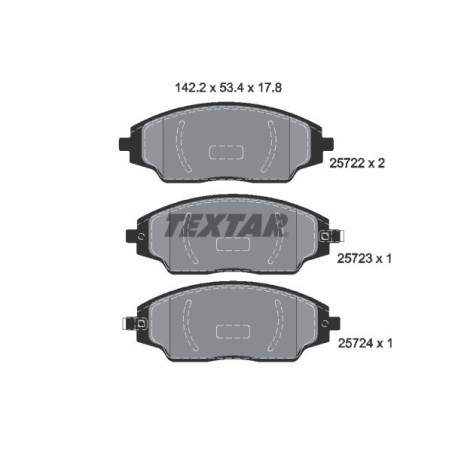 TEXTAR 2572201 Brake Pads Set Front for Chevrolet Aveo Cobalt
