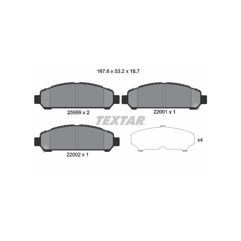 TEXTAR 2599901 Klocki hamulcowe przód dla Toyota Venza