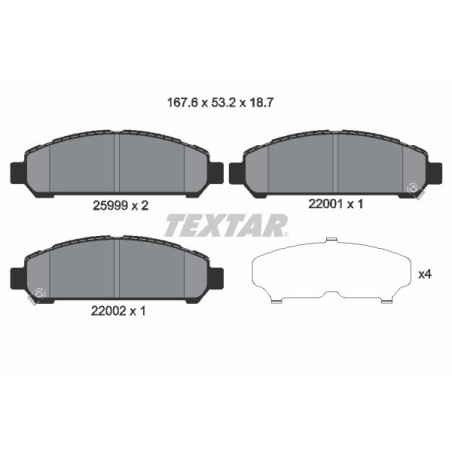 TEXTAR 2599901 Klocki hamulcowe przód dla Toyota Venza