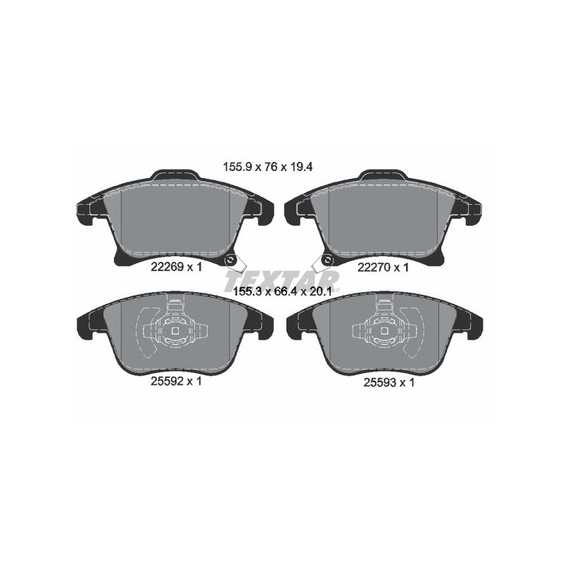 TEXTAR 2226901 Bremsbeläge Vorne für Mondeo Galaxy S-Max Escort