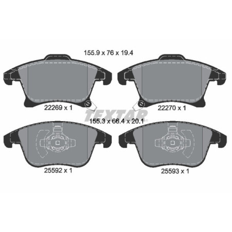 TEXTAR 2226901 Brake Pads Set Front for