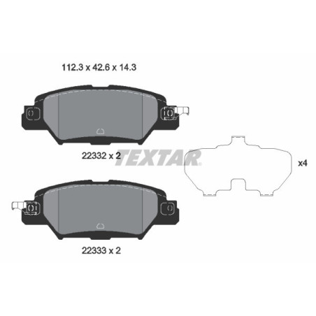 TEXTAR 2233201 Brake Pads Set Rear for Mazda CX-5 CX-8