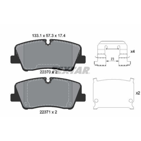 TEXTAR 2237001 Plaquettes de frein Arrière pour