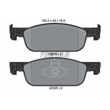 TEXTAR 2252501 Brzdové destičky přední pro Logan Sandero Clio Xray Thalia
