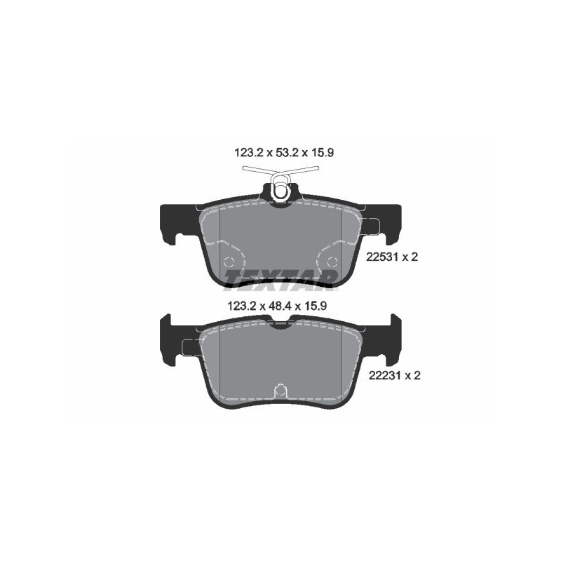 TEXTAR 2253101 Brake Pads Set Rear for Mondeo Kuga Edge Galaxy S-Max Escort