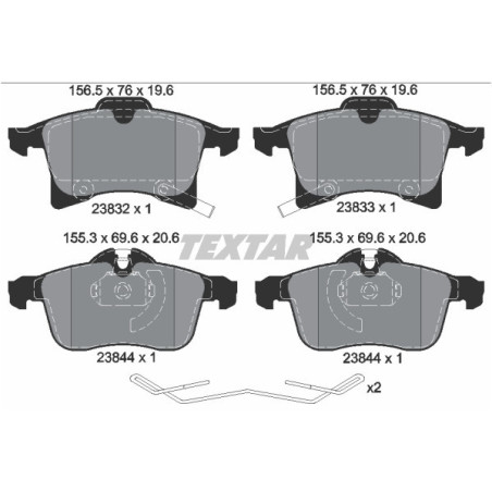 TEXTAR 2383204 Plaquettes de frein Avant pour