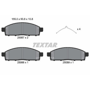 TEXTAR 2508703 Brzdové destičky přední pro Fullback PAJERO 1200