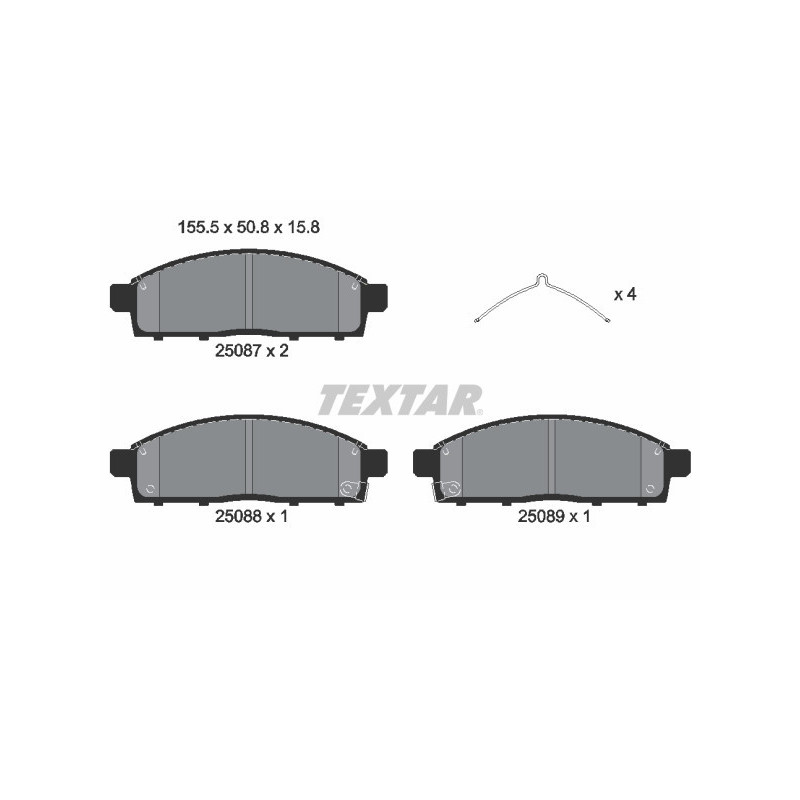 TEXTAR 2508703 Brzdové destičky Přední pro