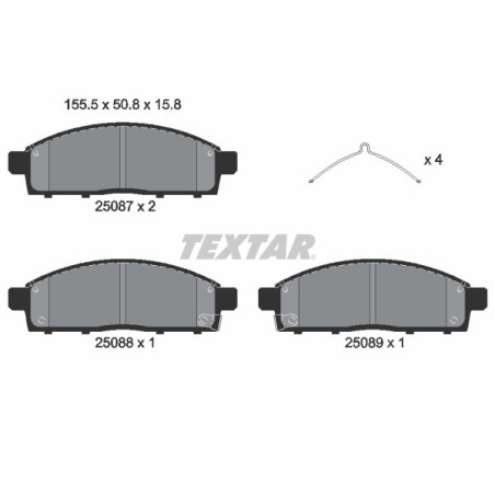 TEXTAR 2508703 Brzdové platničky predný pre Fullback PAJERO 1200