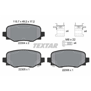 TEXTAR 2230401 Brake Pads Set Rear for Renegade 500X Compass Commander