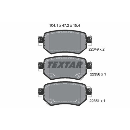 TEXTAR 2234901 Brzdové platničky zadný pre Mazda 6