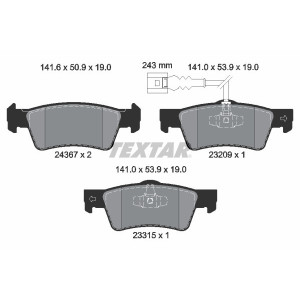 TEXTAR 2436704 Pastillas de freno trasero para VW Touareg