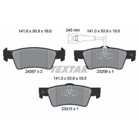 TEXTAR 2436704 Bremsbeläge Hinten für VW Touareg