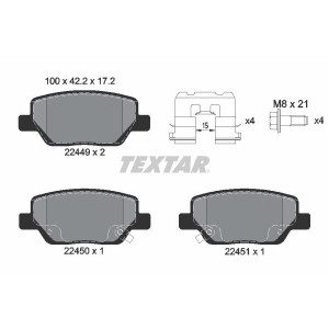 TEXTAR 2244901 Brzdové destičky zadní pro Fiat Tipo