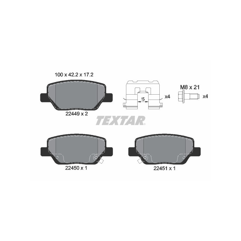 TEXTAR 2244901 Brake Pads Set Rear for Fiat Tipo